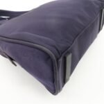 PRADA Triangle Logo Leather Nylon Hand Bag Purple B8495 - 图片 10