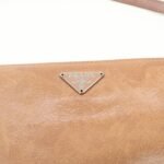 PRADA Triangle Logo Leather Shoulder Bag Hand Bag Brown Used - 图片 19