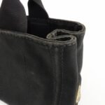 PRADA Logo Canapa Mini Canvas Tote Bag Hand Bag Black BN2439 Used - 图片 18