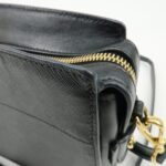 PRADA Logo Saffiano Leather Shoulder Bag Gold HDW Black - 图片 15