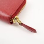 PRADA Triangle Logo Round Zippy Coin Case Red 1MO268 Used - 图片 11