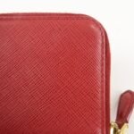 PRADA Triangle Logo Round Zippy Coin Case Red 1MO268 Used - 图片 15