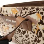 MIU MIU Leather Canvas 2Way Hand Bag Tote Bag Brown Pink 5BA085 Used - 图片 10