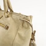 PRADA Triangle Logo VITELLOSHINE Leather 2Way Bag Beige BN1921 - 图片 12