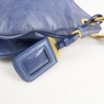PRADA Leather Shoulder Bag Hand Bag Blue BR4984 Used - 图片 15