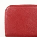 PRADA Triangle Logo Round Zippy Coin Case Red 1MO268 Used - 图片 14