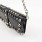 PRADA Leather Studs Chain Wallet Chain Bag Black Used - 图片 11
