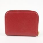 PRADA Triangle Logo Round Zippy Coin Case Red 1MO268 Used - 图片 2