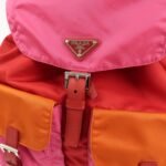 PRADA Triangle Logo Nylon Leather Backpack Ruck Sack Pink B6677 Used - 图片 15