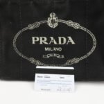 PRADA Logo Canapa Mini Canvas Tote Bag Hand Bag Black BN2439 Used - 图片 24