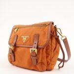 PRADA Logo Nylon Leather Shoulder Bag Crossbody Bag Orange BT0692 Used - 图片 3