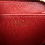 PRADA Triangle Logo Round Zippy Coin Case Red 1MO268 Used - 图片 22