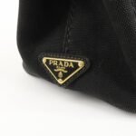 PRADA Logo Canapa Mini Canvas Tote Bag Hand Bag Black BN2439 Used - 图片 17