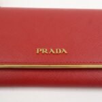 PRADA Saffiano Leather Shoulder Long Wallet Red 1M1437 - 图片 16