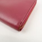 PRADA Logo Saffiano Leather Round Zippy Long Wallet Pink 1M0506 Used - 图片 7