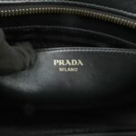 PRADA Logo Saffiano Leather Shoulder Bag Gold HDW Black - 图片 24