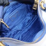 PRADA Leather Shoulder Bag Hand Bag Blue BR4984 Used - 图片 19