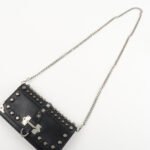 PRADA Leather Studs Chain Wallet Chain Bag Black Used - 图片 6