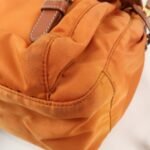 PRADA Logo Nylon Leather Shoulder Bag Crossbody Bag Orange BT0692 Used - 图片 9
