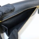 PRADA Saffiano Leather Flap Bi-Fold Long Wallet Black Gold 1MH132 Used - 图片 16