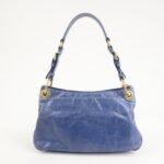 PRADA Leather Shoulder Bag Hand Bag Blue BR4984 Used - 图片 2