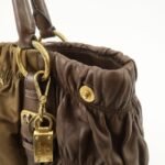 PRADA Nylon Leather 2WAY Bag Shoulder Bag Hand Bag Brown Khaki BN1793 - 图片 17