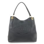 PRADA VITTELLO PHOENIX Triangle Logo Leather Shoulder Bag Black 1BC051 Used