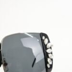MIU MIU Metal Rhine Stone Sunglasses Black Silver 01E-580 46□19 - 图片 17