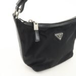 PRADA Triangle Logo Nylon Leather Shoulder Bag Hand Bag Black BR3121 Used - 图片 14