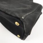 PRADA Logo Canapa Mini Canvas Tote Bag Hand Bag Black BN2439 Used - 图片 14