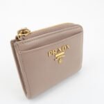 PRADA Logo Saffiano Leather Zippy Coin Case Pink Beige 1ML025 Used - 图片 4