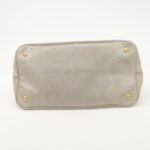 PRADA Triangle Logo Leather 2Way Bag Tote Bag Gray BN2104 Used - 图片 5