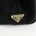 PRADA Canapa Mini Canvas 2Way Hand Bag Tote Bag Black 1BG439 Used - 图片 18