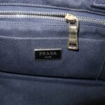 PRADA Logo Canapa Mini Canvas Tote Bag Hand Bag Black BN2439 Used - 图片 23