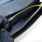PRADA Saffiano Leather Flap Bi-Fold Long Wallet Black Gold 1MH132 Used - 图片 18