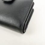 PRADA Saffiano Leather Bi-Fold Wallet Black Red Gold 1ML018 Used - 图片 9