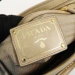 PRADA Triangle Logo VITELLOSHINE Leather 2Way Bag Beige BN1921 - 图片 23
