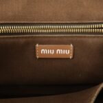 MIU MIU Leather Canvas 2Way Hand Bag Tote Bag Brown Pink 5BA085 Used - 图片 24