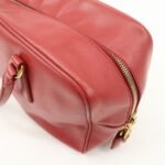 PRADA Triangle Logo Saffiano Leather Boston Bag Hand Bag Red BL0095 Used - 图片 20
