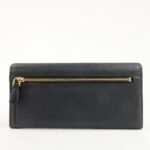 PRADA Saffiano Leather Flap Bi-Fold Long Wallet Black Gold 1MH132 Used - 图片 2