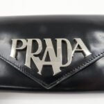 PRADA Leather Bi-Fold Long Wallet Black Silver Hardware 1MH037 Used - 图片 10