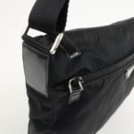 PRADA Triangle Logo Nylon Leather Shoulder bag Black - 图片 12