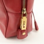 PRADA Triangle Logo Saffiano Leather Boston Bag Hand Bag Red BL0095 Used - 图片 17