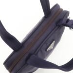 PRADA Triangle Logo Leather Nylon Hand Bag Purple B8495 - 图片 16