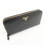PRADA Vitello Move Leather Round Zippy Wallet Black 1ML506 Used - 图片 4