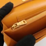 MIU MIU Leather Studs Chain Wallet Shoulder Bag Brown 5BP006 Used - 图片 20