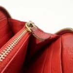 MIU MIU Leather Round Zipper Long Wallet Bijou Studs Red Used - 图片 23
