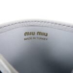 MIU MIU leather Card Case Coin Case Light Gray 5MC081 Used - 图片 23