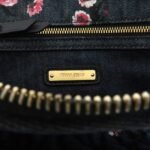 MIU MIU Matelasse Denim Leather 2Way Bag Hand Bag Flower 5BB020 Used - 图片 24