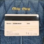 MIU MIU Denim Leather Biker 2Way Tote Bag Blue Black RN1031 Used - 图片 24